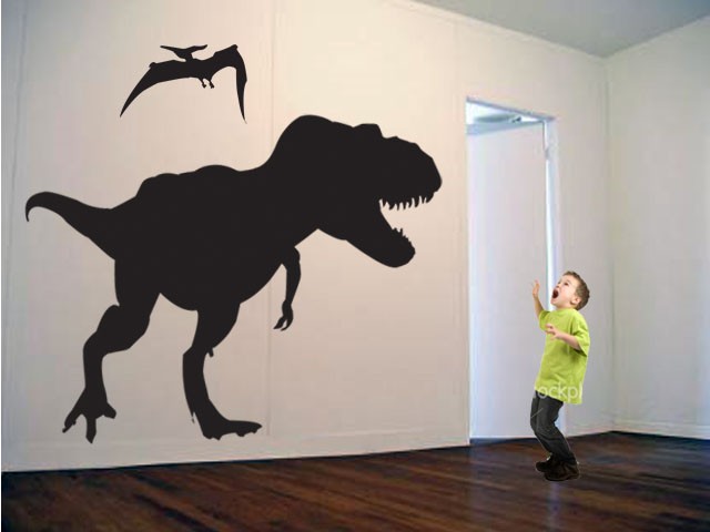 Tyrannosaurus Rex Dinosaur Attack Wall Vinyl Decal Rules